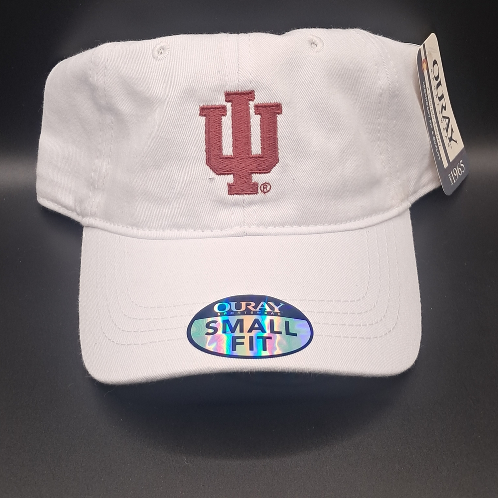 Indiana University White Cap with Red Logo by Ouray